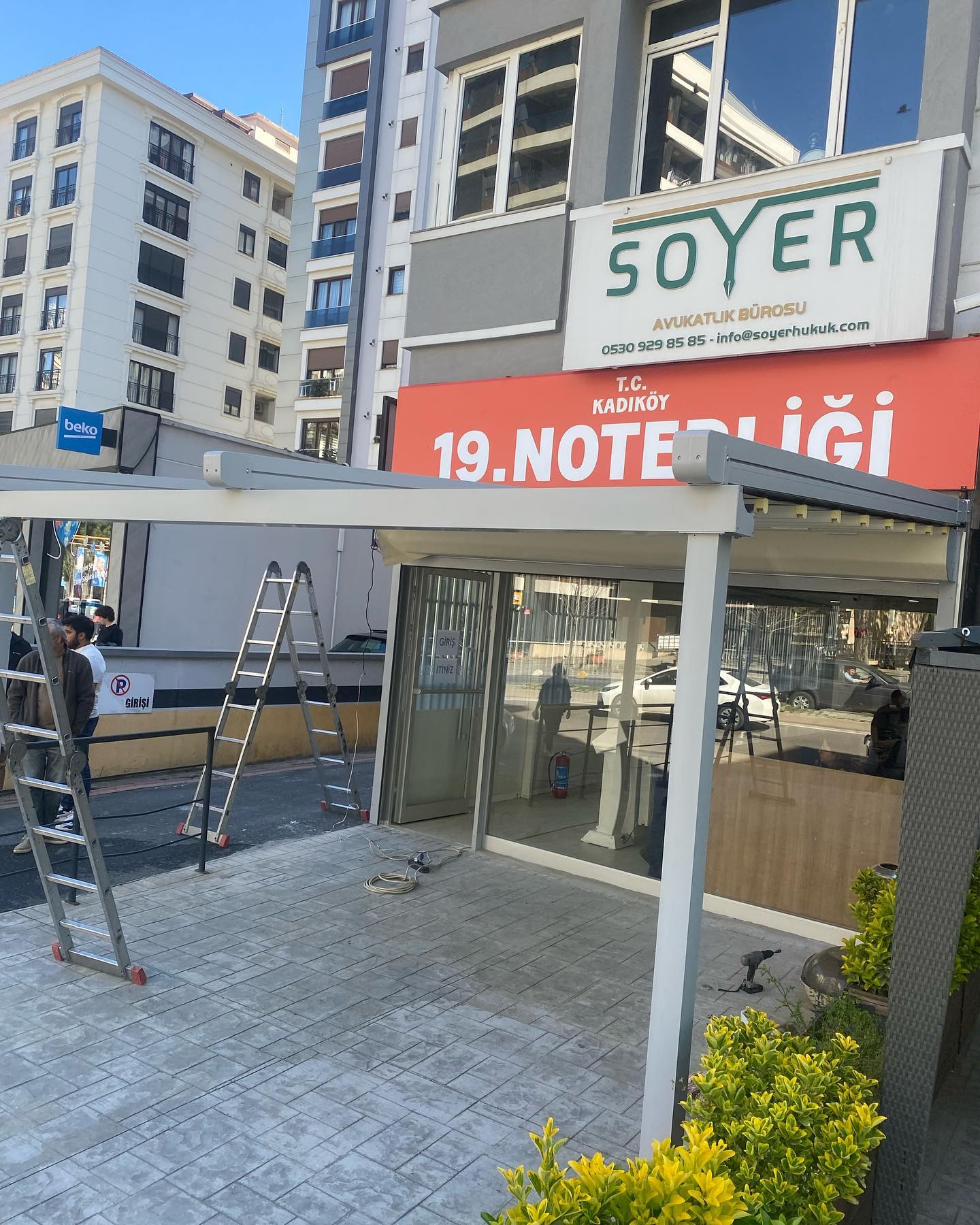 Kafe girişi pergola tente kurulumu İstanbul