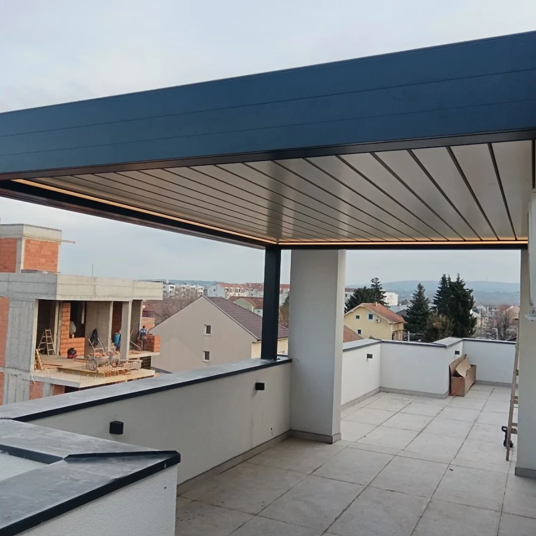 Rolling roof pergola profil ve zip perde detay